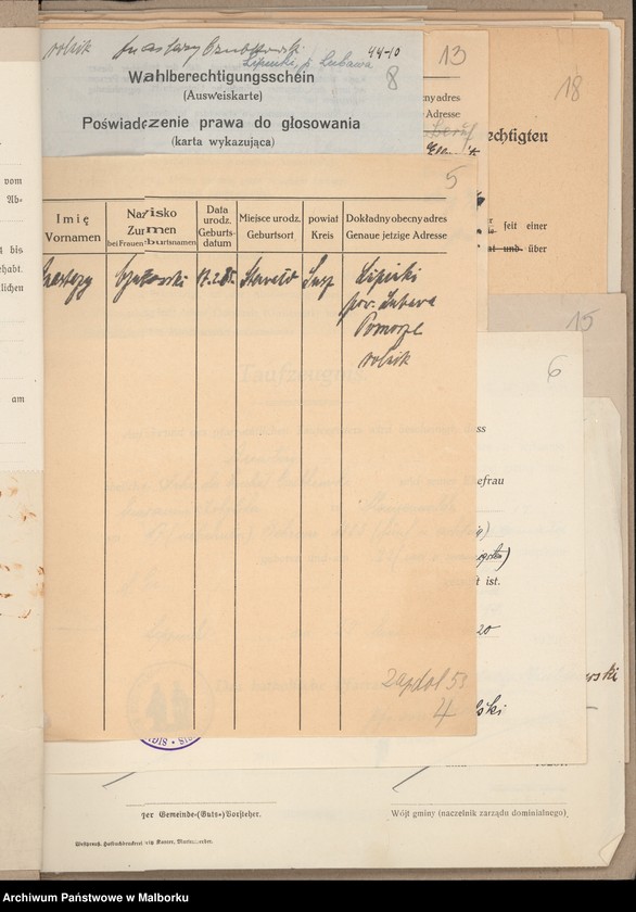 image.from.unit.number "Volksabstimmungsausschuss in Stangenwalde, Kreis Rosenberg Einsprüche [Wydział Plebiscytowy w Słupnicy, obwód suski Reklamacje]"