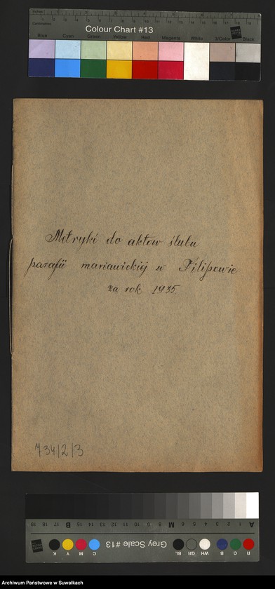 image.from.unit.number "Metryki do aktów ślubu parafii mariawickiej w Filipowie za rok 1935."
