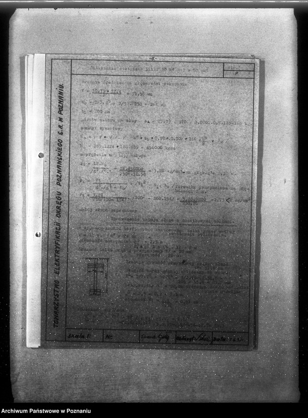 Obraz 11 z jednostki "/Opisy techniczne i rysunki projektu napowietrznych linii elektrycznych 30 km z Poznania do Gostynia przez Zaniemyśl Dolsk oraz z Poznania do Rogoźna przez Oborniki/"