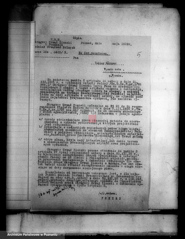 Obraz 12 z jednostki "Majątek Wysoka Mała wyłączenie z art.. 4 i 5 ustawy o wykonaniu reformy Welter Buttner"