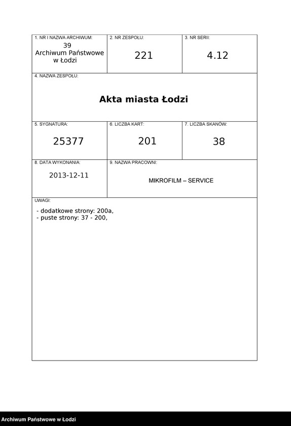 Obraz 1 z jednostki "Księga kontroli ruchu ludności (rejestr osób przybywających do gminy) Łódź, komisariat X, ks. III, nr 6578-7143"