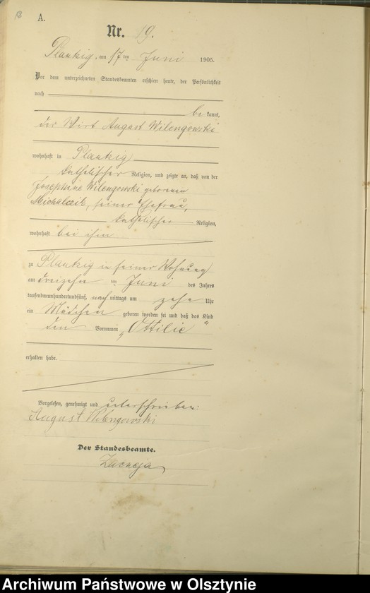 Obraz 20 z jednostki "Geburts-Haupt-Register Nr 1 - 41"