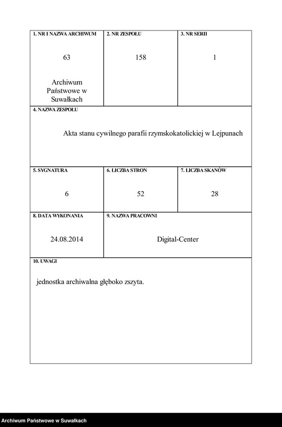 image.from.unit.number "Księga Aktów Cywilnych Zeyscia Gminy Leypuńskiej od 1 Maia 1809 Ru."