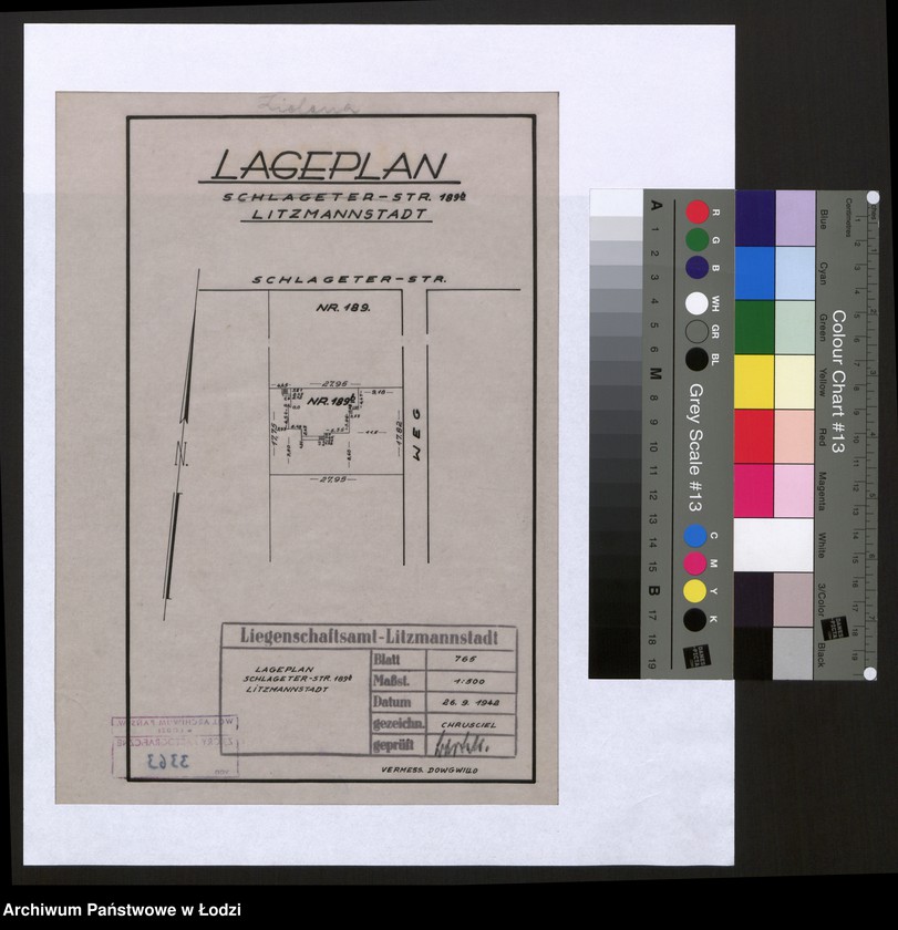 Obraz 1 z jednostki "Lageplan Schlageter-Strasse 189b Litzmannstadt"