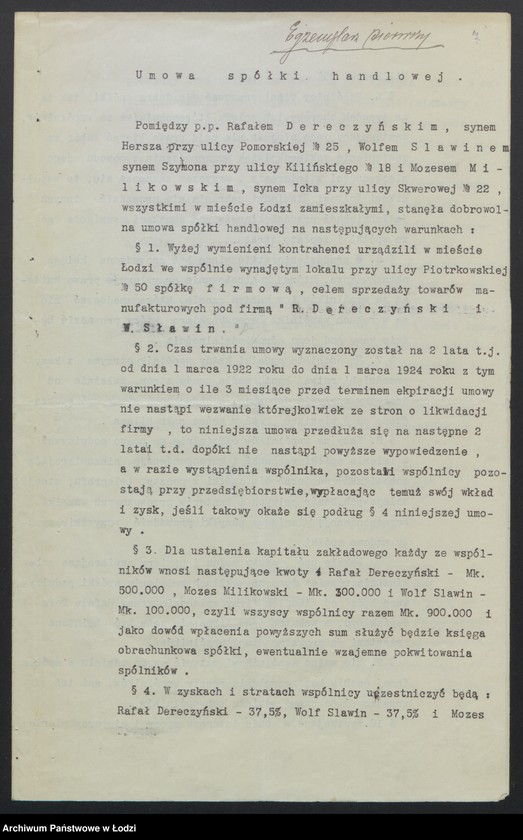 Obraz 9 z jednostki "Dereczyński, Sławin, Milikowski – sprzedaż towarów manufakturowych"