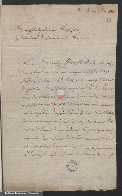 image.from.unit.number "Rekwizycje władz miasta Winska (Winzig) w sprawie: 1. zamożności chirurga Hellinda, 2. zaświadczenia dla dzieci po zmarłym Janie Fryderyku Trauwaldzie; język niemiecki"