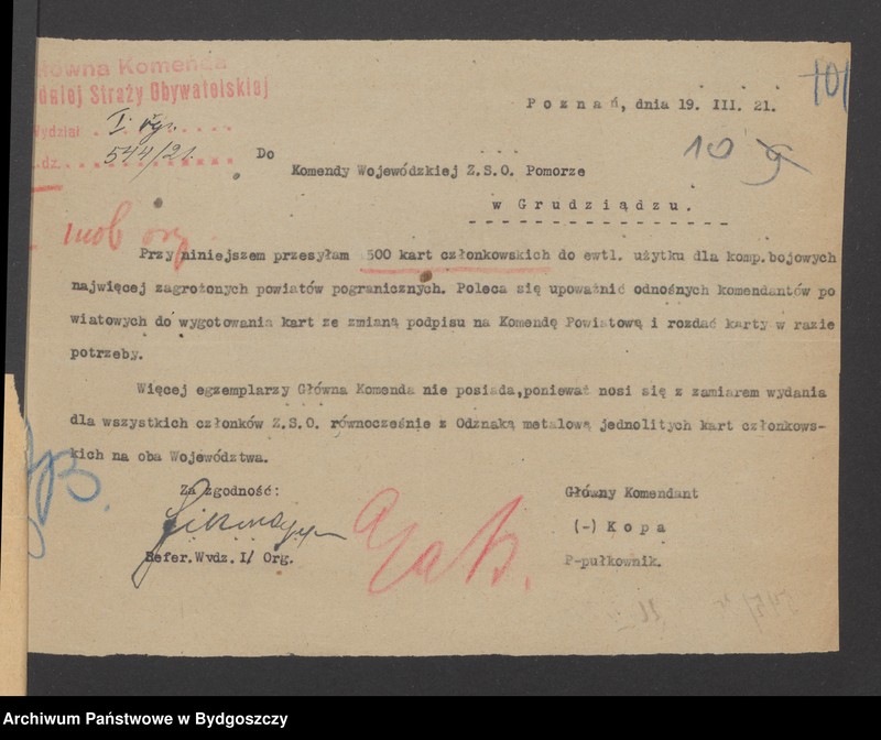 image.from.unit.number "Akta organizacyjno-mobilizacyjne [odnośnie struktury, organizacji, liczebności, rozlokowania członków Zachodniej Straży Obywatelskiej i ich uzbrojenia]"
