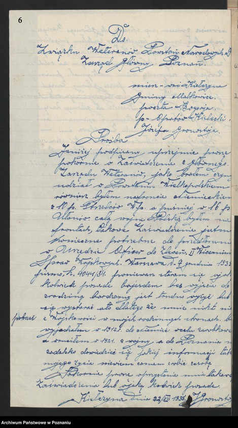 Obraz 11 z jednostki "Korespondencja ogólna Związku Weteranów Powstań Narodowych Rzeczypospolitej Polski."