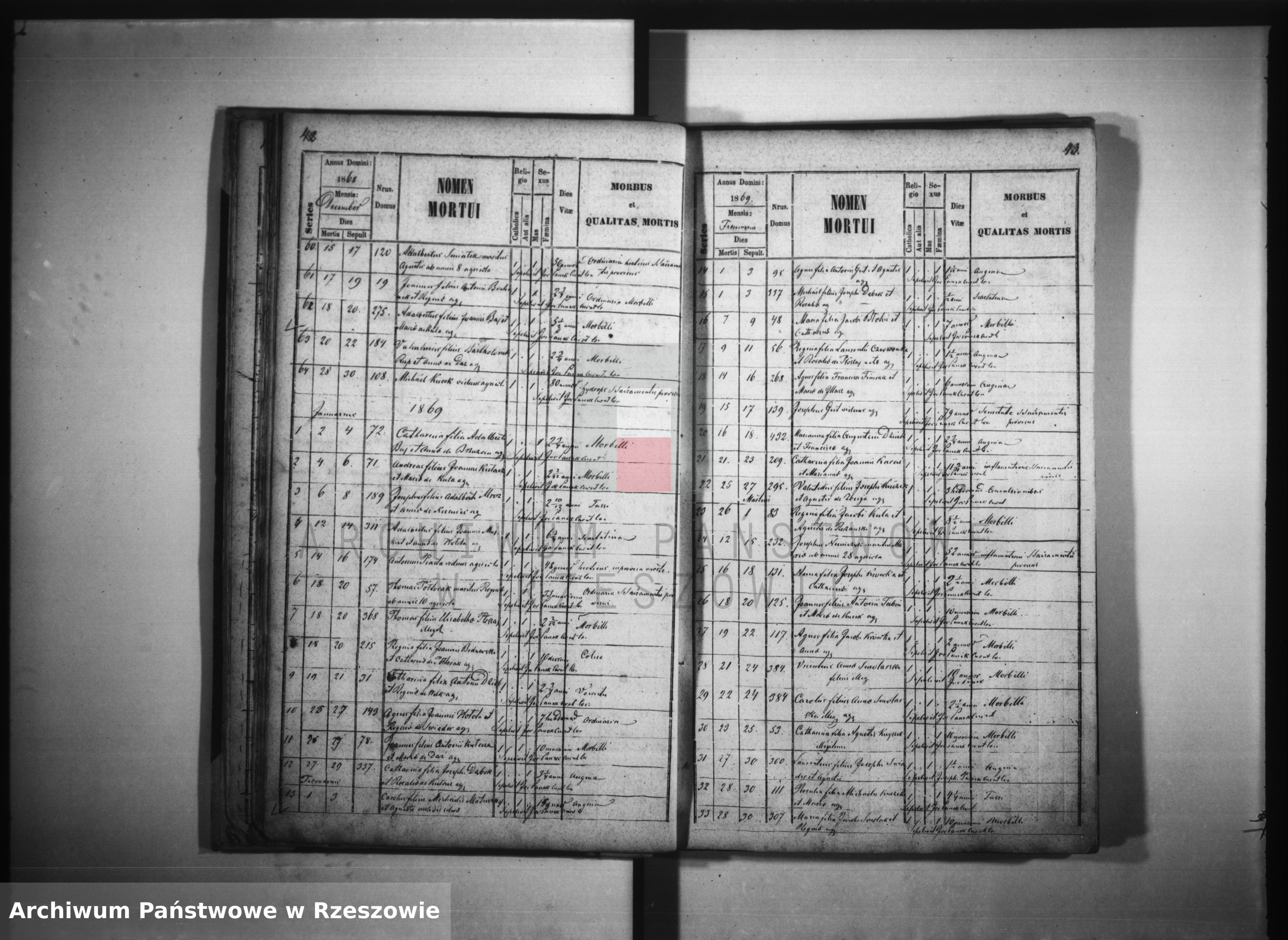 Skan z jednostki: Księga zgonów - Giedlarowa