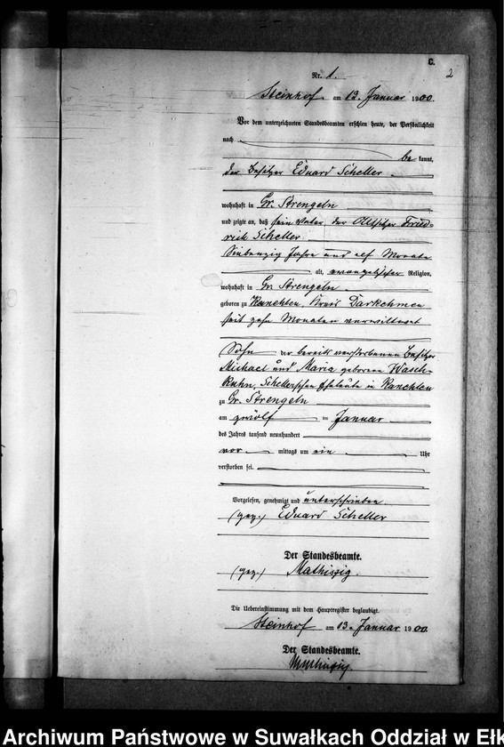 image.from.unit.number "Sterbe-Neben-Register des Preussischen Standes-Amtes Gr. Strengeln Kreis Angerburg"