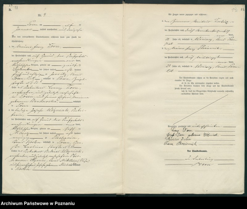 Obraz 11 z jednostki "Księga miejscowa małżeństw tom I [Rejestr główny małżeństw]"