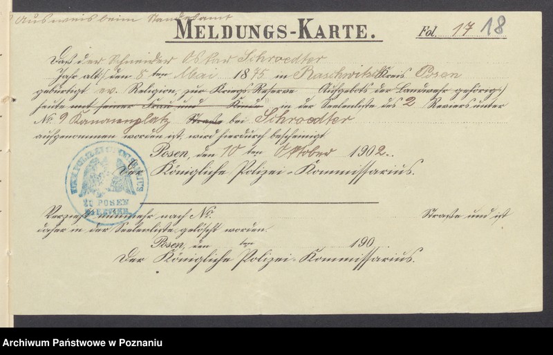 Obraz 20 z jednostki "[Dokumenty dostarczone przez narzeczonych do zawarcia związku małżeńskiego za 1902 rok. Tom XVII]"