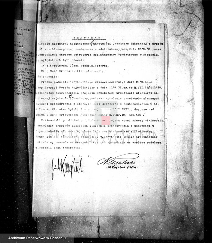 Obraz 13 z jednostki "/Zatwierdzenie projektu przebudowy i urządzenia mleczarni mechanicznej w majątku Chwałkowo własność J. Korytowski/"