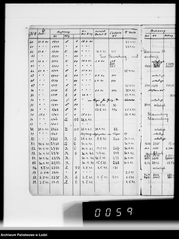 Obraz 11 z jednostki "Aufträge für die Abteilungen "Kurschnerei", "Polsterei", "Sattlerei", "Lederwarenabteilung""