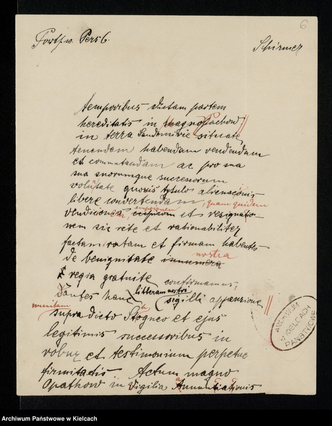Obraz z zespołu "Zbiór dokumentów pergaminowych i papierowych"