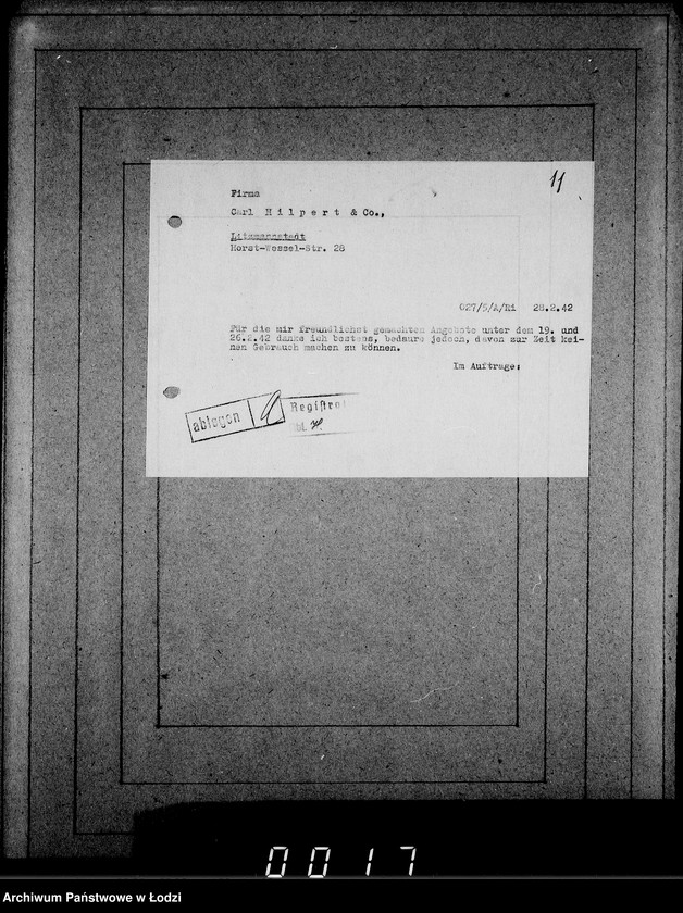 Obraz 15 z jednostki "[Korespondencja z urzędami, instytucjami i firmami]"