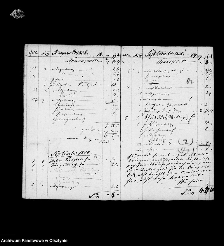 image.from.unit.number "Post- Conto- Buch der Postexpedition Bartenstein für Juditten"