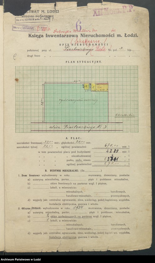 image.from.unit.number "Księga inwentarzowa nieruchomości m. Łodzi ul. Piasta"