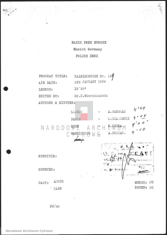 Obraz 7 z jednostki "Skrypty audycji z dnia 04.01.1964"