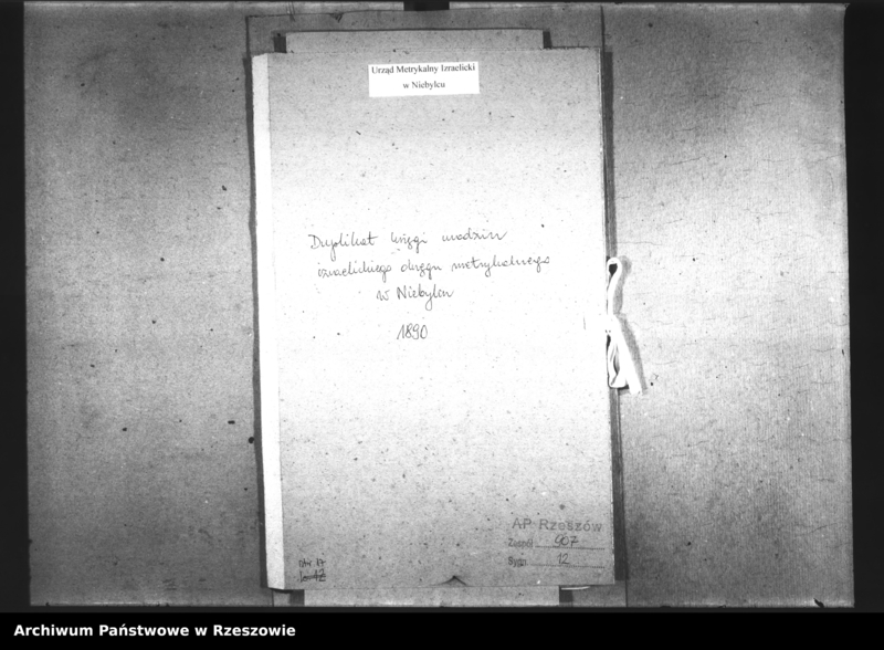 image.from.unit.number "Duplikat księgi urodzin izraelickiego okręgu metrykalnego w Niebylcu"