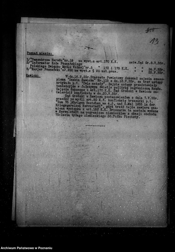 Obraz 17 z jednostki "Sprawozdania prasowe za czas od stycznia do grudnia 1935 r."