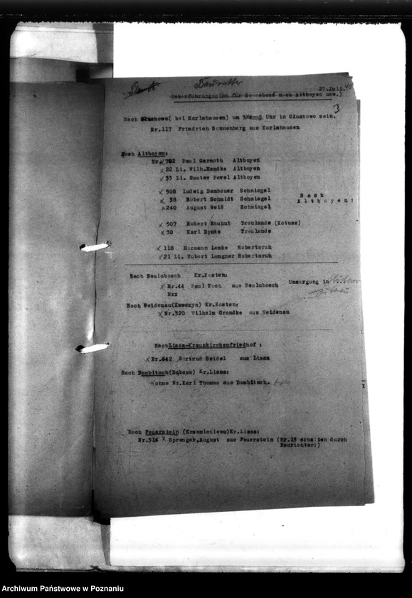 Obraz 7 z jednostki "Überführungspläne. Schriftwechsel betr. Überführungen. Band II"