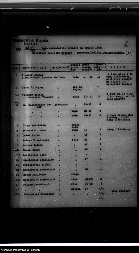 Obraz 10 z jednostki "Wniosek Elektrowni Miejskiej w Poznaniu o zatwierdzenie planu linii elektrycznej z Owińsk do Murowanej Gośliny"