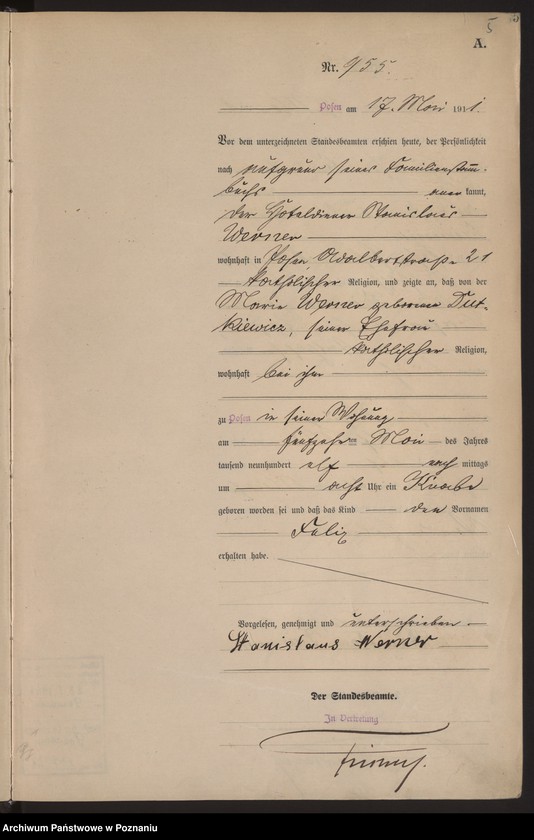 Obraz 6 z jednostki "Księga miejscowa urodzeń tom III [Rejestr główny urodzeń]"