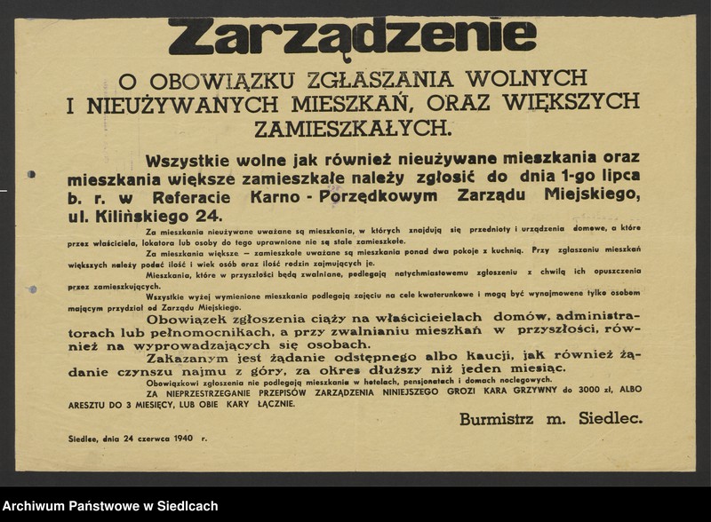Obraz 6 z kolekcji "Afisze okupacyjne powiatu siedleckiego 1939-1944"