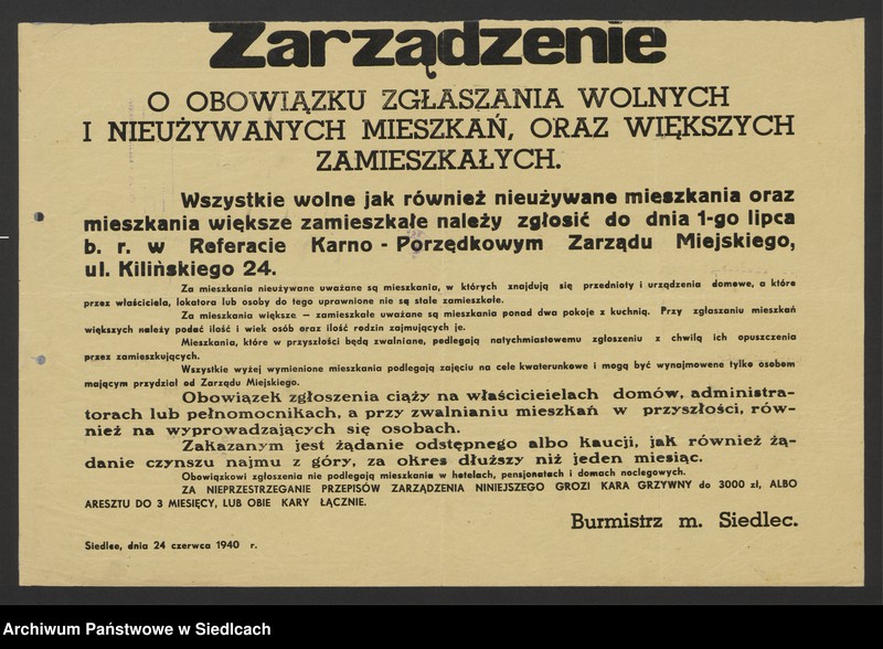 Obraz 6 z kolekcji "Afisze okupacyjne powiatu siedleckiego 1939-1944111"