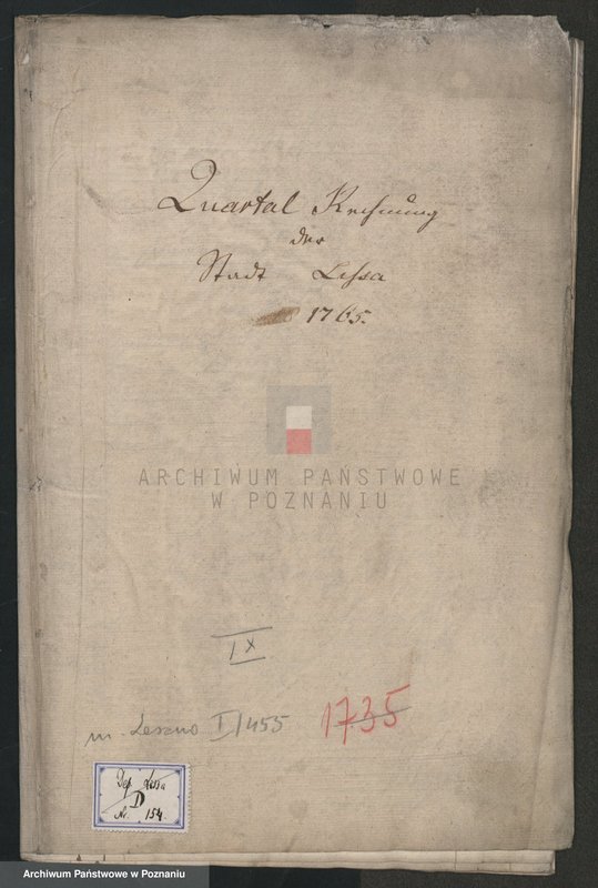 Obraz 2 z jednostki "Quartalrechnungen der Stadt Lissa; język niemiecki"