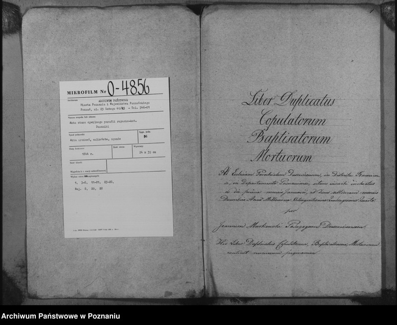 Obraz 3 z jednostki "Duplicat baptisatorum, copulatorum, mortuorum"