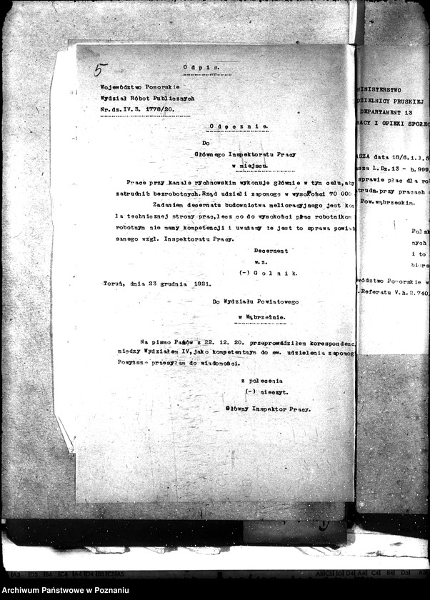 Obraz 9 z jednostki "[Budowa i naprawa dróg w powiecie wąbrzeskim i sprawa zatrudnienia bezrobotnych pow. wąbrzeski]"