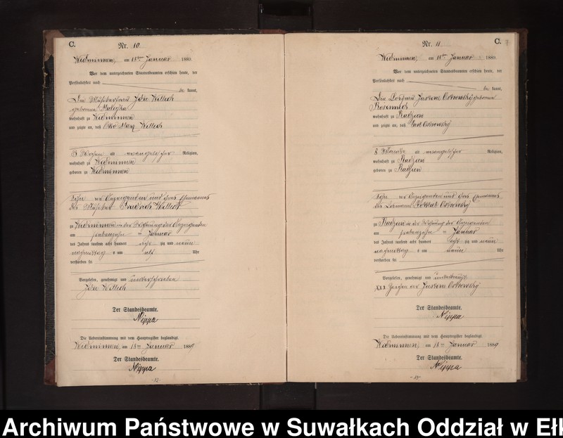 Obraz 10 z jednostki "Sterbe-Neben-Register des Preussischen Standes-Amtes Widminnen Kreis Loetzen"