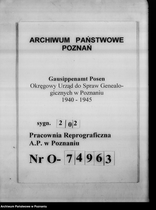 Obraz 1 z jednostki "Kreissippenamt Scharnikau [Czarnków, wykazy ksiąg kościelnych parafii ewangelickich, katolickich, rejestr ksiąg stanu cywilnego, spis duplikatów ksiąg, meldunkowych oraz konwertytów]"