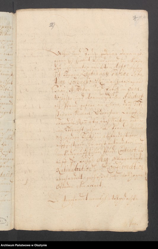 image.from.unit.number "Auklappen, H. [Haupt] A. [Amt] Brandenburg. Acta ein Anlehen von 3000 fl. [Floren] pol. [polnische]. Acta die Verpfändung durch die verw. [verwitwe] Lieutnant Mar. [Maria] Louise Gorzuchowski an den Kaufmann u. [und] Mälzenbräuer Mich. [ Michael] Gerwien"