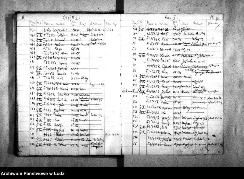 Obraz 13 z jednostki "[Wykazy imienne Żydów zagranicznych wsiedlonych do getta]"