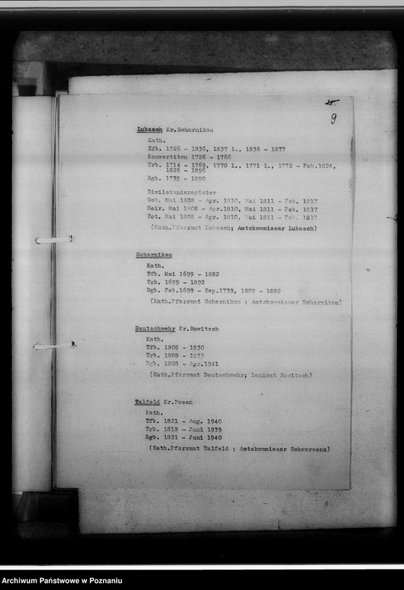 Obraz 13 z jednostki "Zugangsverzeichnis des Kirchenbuch-Magazins [na terenie tak zwanego Kraju Warty]"