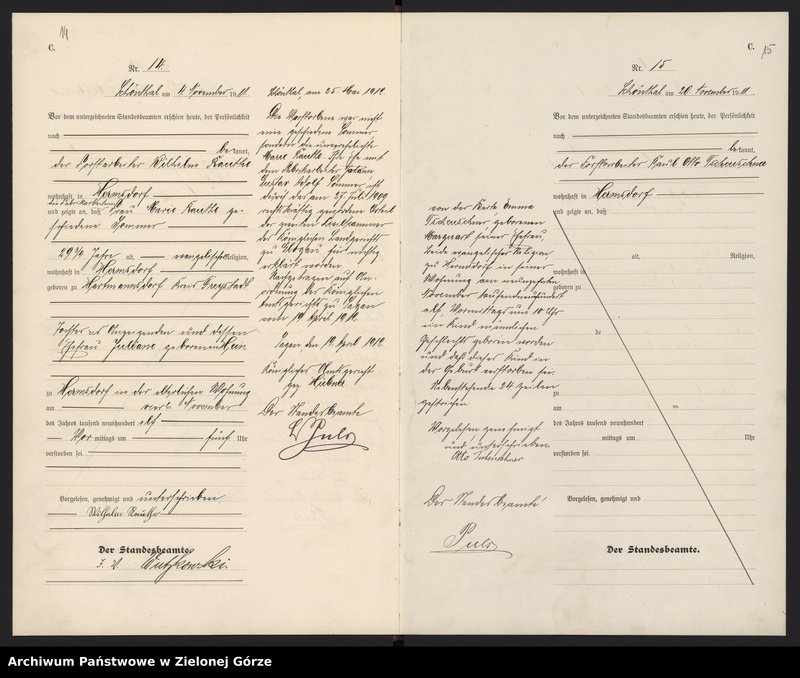 image.from.unit.number "Sterbe-Haupt-Register Standesamt Sagan Land"