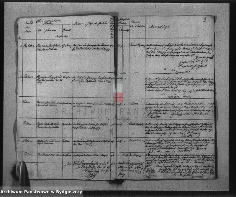 Obraz z jednostki "Geburts Register der jüdischen Gemeinde zu Pakość für das Jahre 1844"