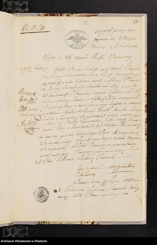 image.from.unit.number "Annexa z Parafij Janowiec w roku 1853"