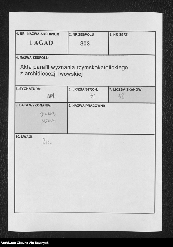 Obraz 1 z jednostki "Parafia: Kołomyja. Dekanat: Kołomyja. Status animarum pro pago Trościanka. [Spis imienny parafian dla wsi Trościanka]."