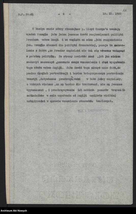 image.from.unit.number "Raporty polityczne Poselstwa Polskiego w Londynie nr 61-66,68, przesłane przez J. Ciechanowskiego"
