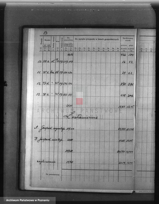Obraz 17 z jednostki "Plan urządzenia gospodarstwa leśnego dla lasu majętności Wąsowo w powiecie nowotomyskim 1933-1943"
