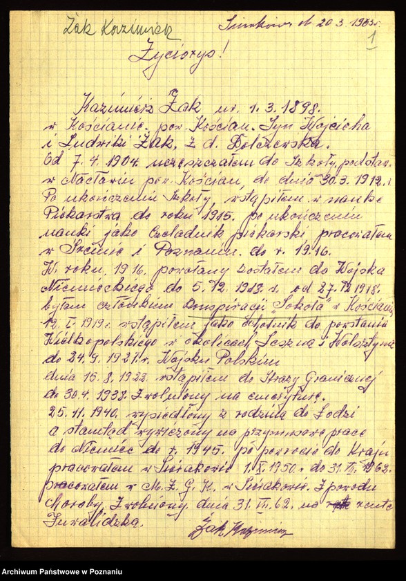 Obraz 13 z jednostki "Życiorysy powstańców wielkopolskich: Ż - /Żak Kazimierz - Żyto Franciszek/."