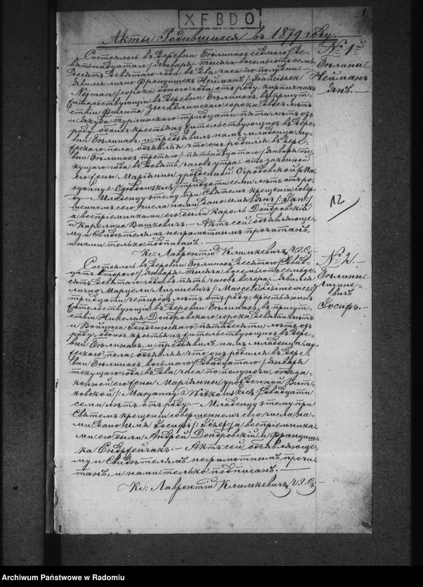 image.from.unit.number "[Duplikat akt urodzonych, zaślubionych i zmarłych parafii Bieliny za 1879 r.]"