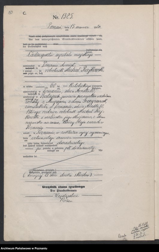 Obraz 12 z jednostki "Księga miejscowa zgonów tom III [Rejestr główny zgonów]"