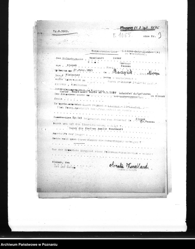 Obraz 7 z jednostki "Wykazy miejscowych Niemców, którzy zginęli w 1939 roku w różnych powiatach"