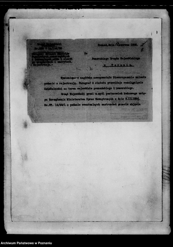 Obraz 11 z jednostki "Okręgowy Związek Emerytów i Emerytek Państwowych Wdów i Sierot po urzędnikach na Poznańskie i Pomorze w Poznaniu"