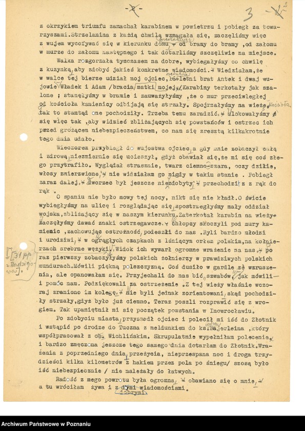 Obraz 13 z jednostki "Relacje i wspomnienia dotyczące powstania wielkopolskiego: 1. Inowrocław i Ziemia Kujawska."